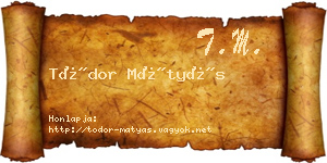 Tódor Mátyás névjegykártya