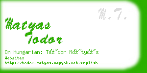 matyas todor business card